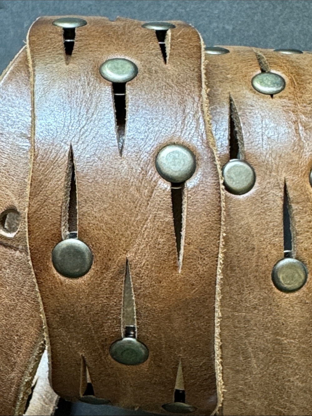 Brave 1992 Brown Leather Studded Belt - Picture 15 of 16